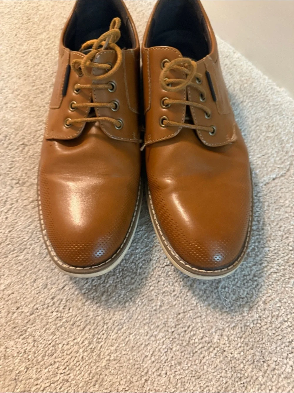 Bruno Magli Tan Leather Derby Shoes